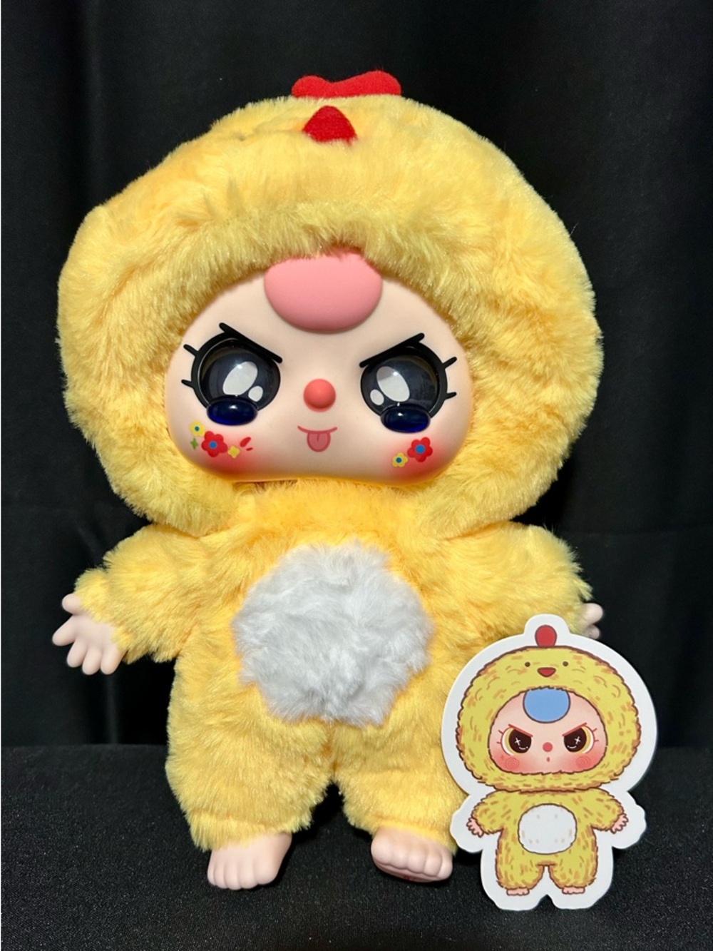 Baby Three 400% Chicken with special eyes.